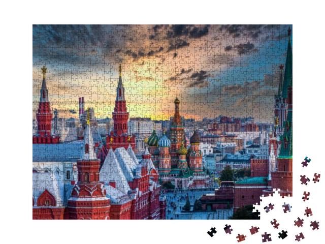 St. Basils Cathedral Ancient Architecture on Red Square i... Jigsaw Puzzle with 1000 pieces