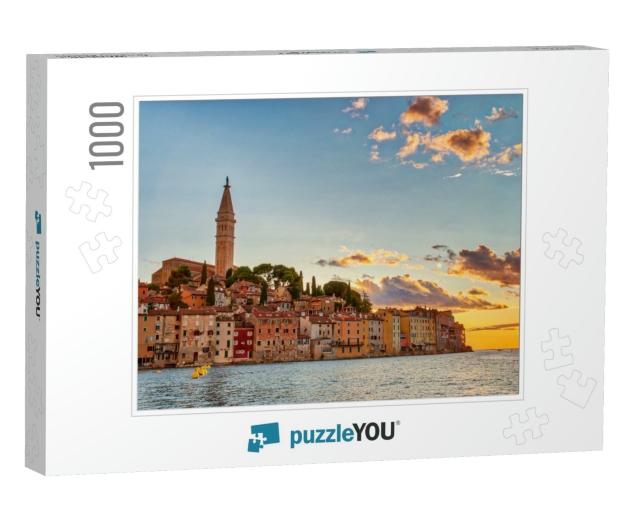 Old Town of Rovinj Croatia During Sunset with Colorful Sk... Jigsaw Puzzle with 1000 pieces