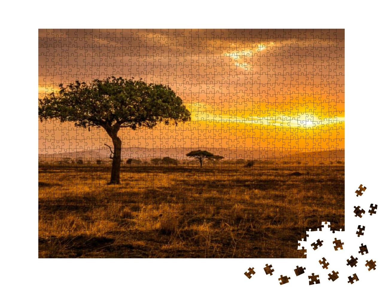 Sunset At Serengeti Park... Jigsaw Puzzle with 1000 pieces