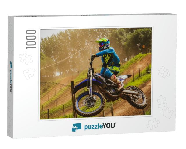 Sport Motocross Competition & Freestyle Sportsman in Moti... Jigsaw Puzzle with 1000 pieces