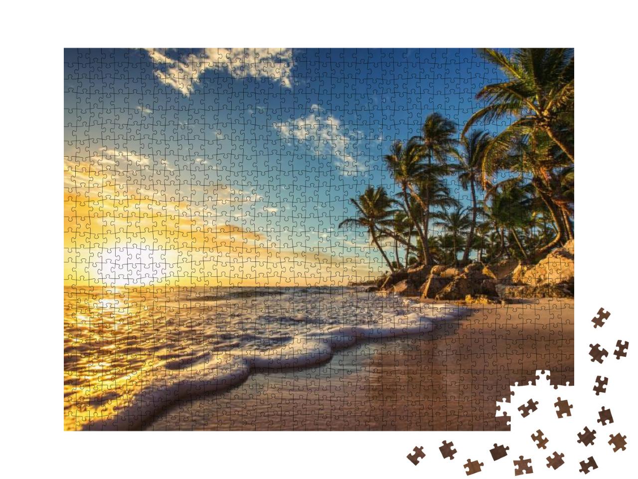 Palm Trees on the Tropical Beach, Dominican Republic... Jigsaw Puzzle with 1000 pieces