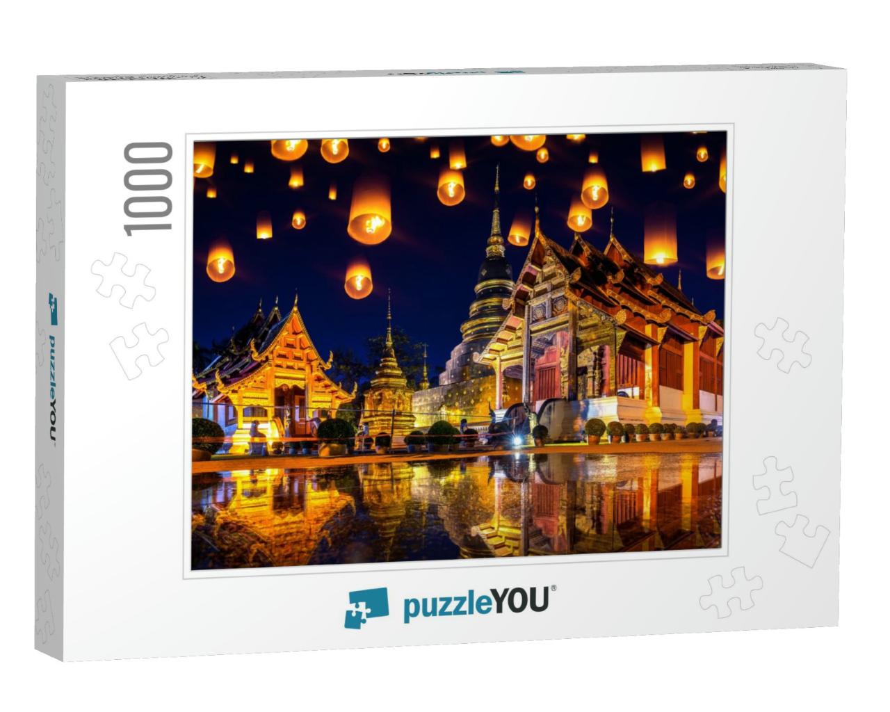 Yee Peng Festival & Sky Lanterns At Wat Phra Singh Temple... Jigsaw Puzzle with 1000 pieces