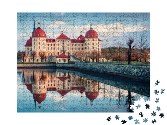 Splendid Morning View of Moritzburg Baroque Palace Surrou... Jigsaw Puzzle with 1000 pieces