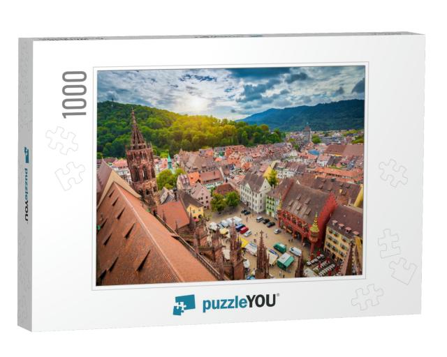 Aerial View of the Historic City Center of Freiburg Im Br... Jigsaw Puzzle with 1000 pieces