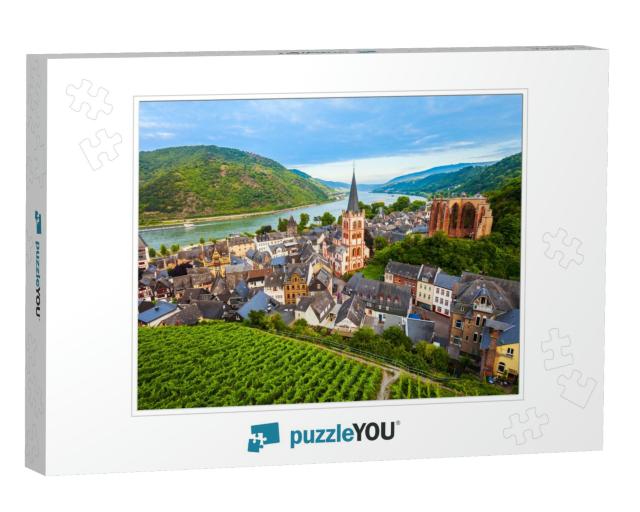 Bacharach Aerial Panoramic View. Bacharach is a Small Tow... Jigsaw Puzzle