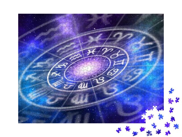 Zodiac Signs Inside of Horoscope Circle - Astrology & Hor... Jigsaw Puzzle with 1000 pieces