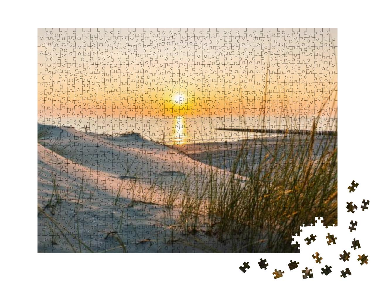 Sunset At the Baltic Sea Beach... Jigsaw Puzzle with 1000 pieces
