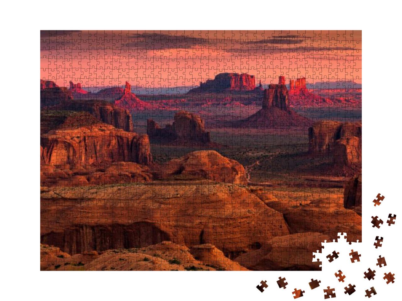 Sunrise in Hunts Mesa Navajo Tribal Majesty Place Near Mo... Jigsaw Puzzle with 1000 pieces