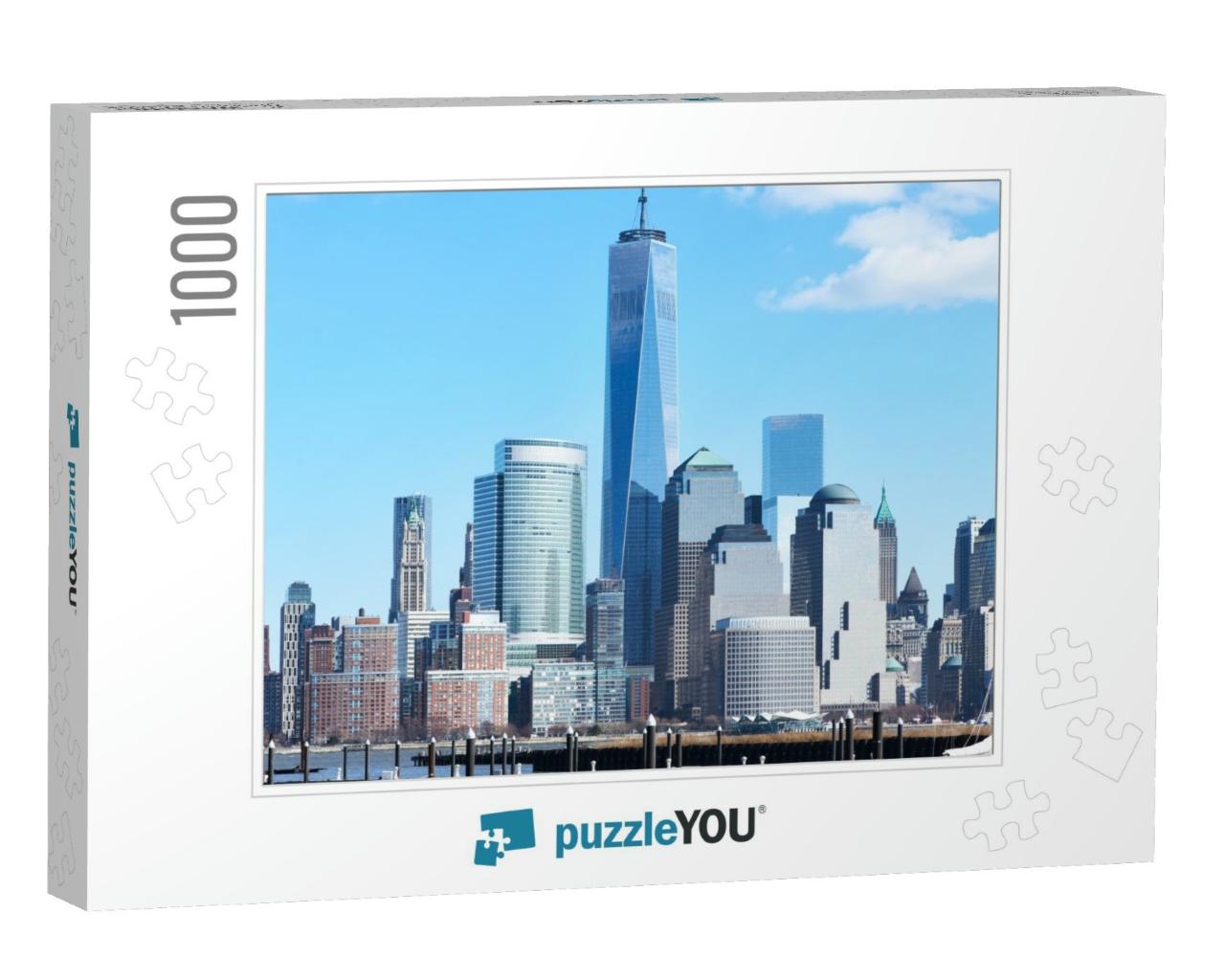 New York City Manhattan Skyline with One World Trade Cent... Jigsaw Puzzle with 1000 pieces