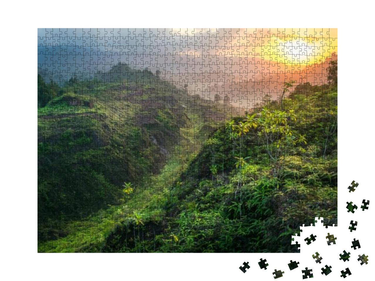 Beautiful Landscape Nature in the Morning. Green Plant &... Jigsaw Puzzle with 1000 pieces