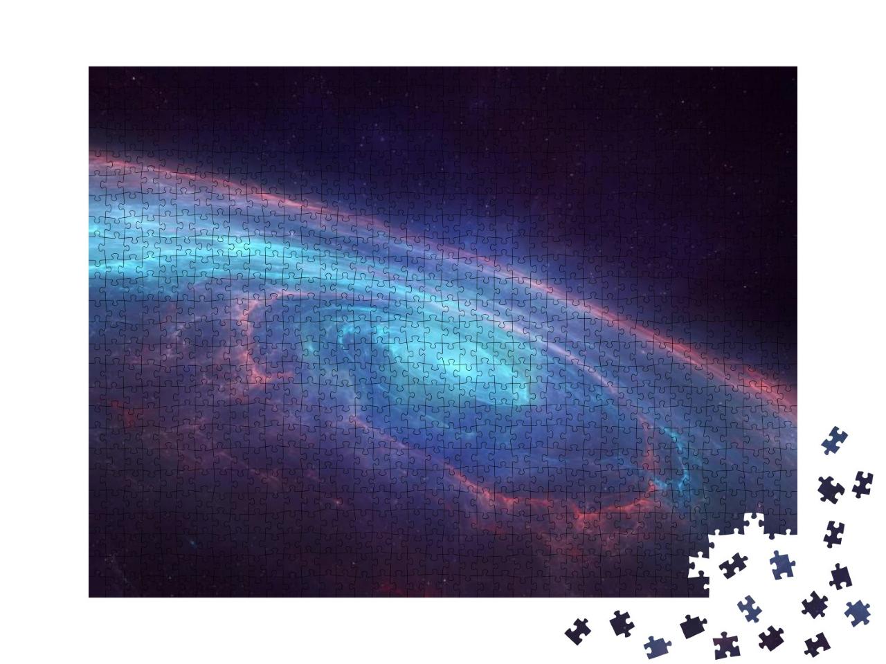 Universe with a Spiral Spinning Galaxy in the Center... Jigsaw Puzzle with 1000 pieces