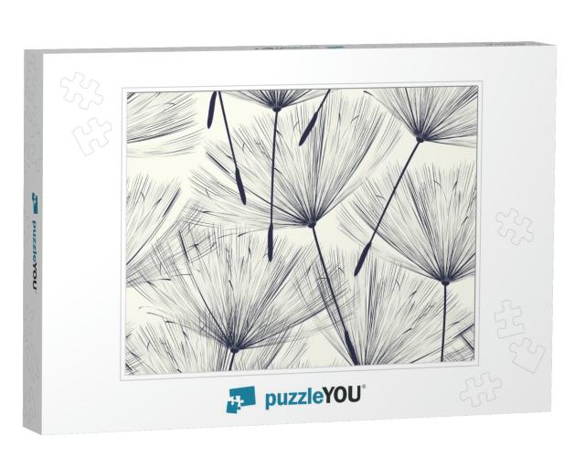 Seamless Pattern Design with Flying Dandelion Seeds... Jigsaw Puzzle