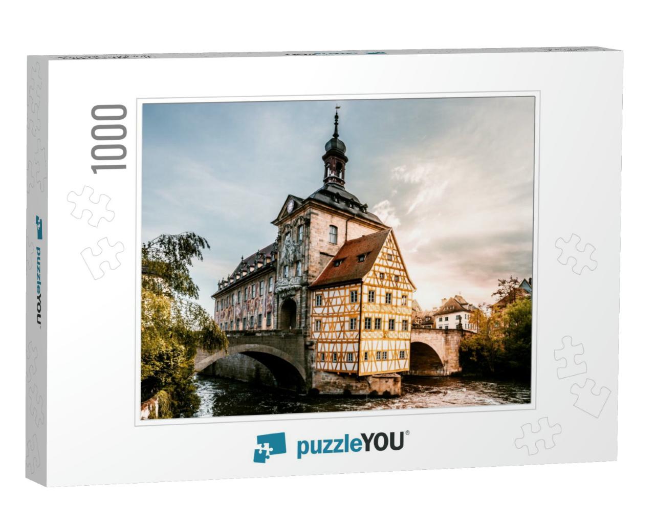 The Radhhaus in Bamberg in the Middle of the River in the... Jigsaw Puzzle with 1000 pieces