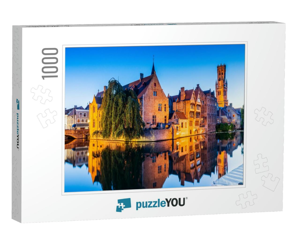 Bruges, Belgium. the Rozenhoedkaai Canal in Bruges with t... Jigsaw Puzzle with 1000 pieces