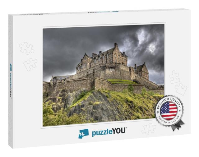 Edinburgh Castle on Castle Rock in Edinburgh, Scotland, U... Jigsaw Puzzle
