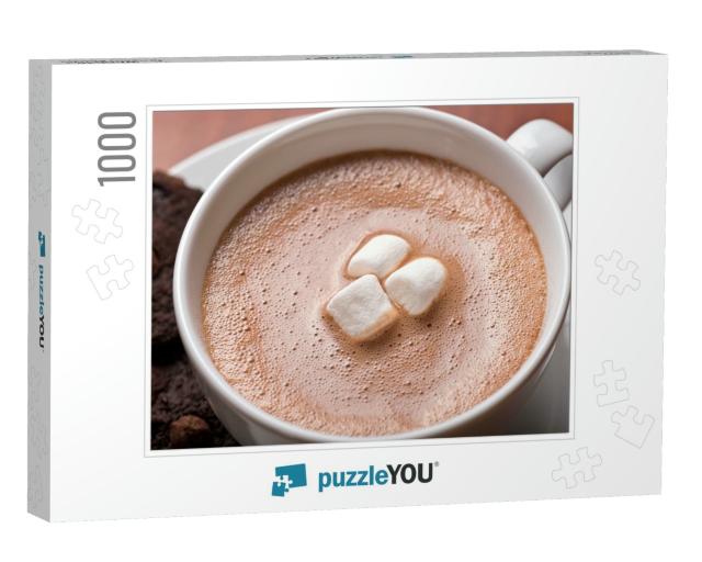 Close Up of a Fresh Creamy Cup of Hot Chocolate with Mars... Jigsaw Puzzle with 1000 pieces