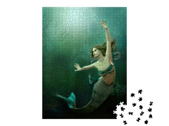 3D Computer Graphics of a Mermaid... Jigsaw Puzzle with 1000 pieces