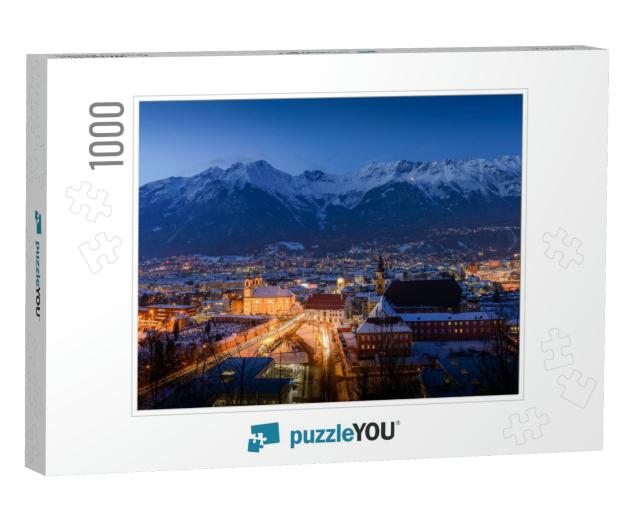 The City of Innsbruck Seen from Bergisel/Winterly Innsbru... Jigsaw Puzzle with 1000 pieces