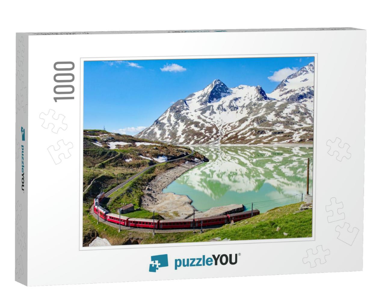 Red Train - Bernina Pass Ch... Jigsaw Puzzle with 1000 pieces