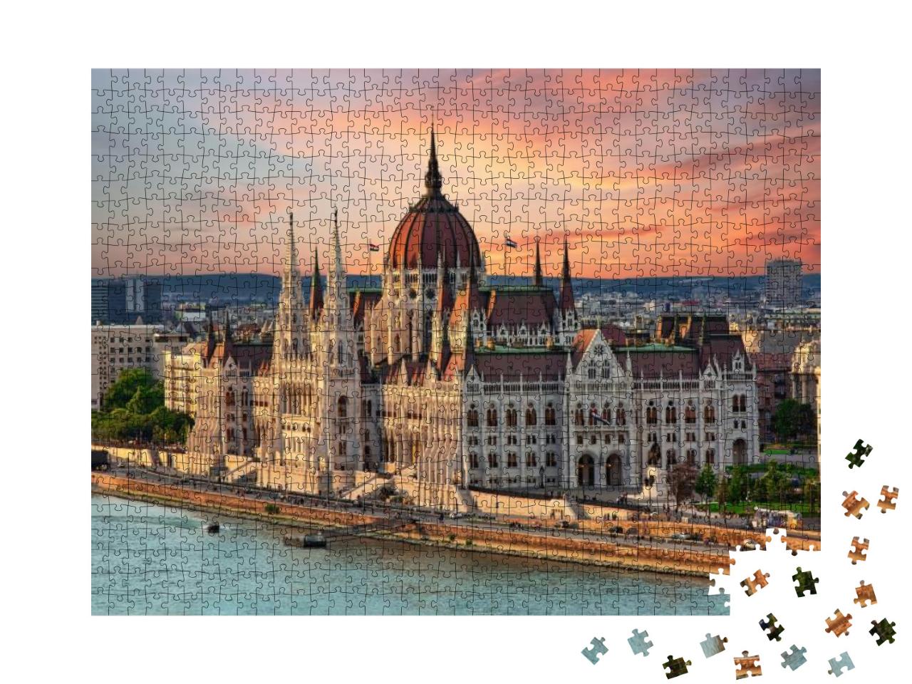 Beautiful Building of Parliament in Budapest, Popular Tra... Jigsaw Puzzle with 1000 pieces