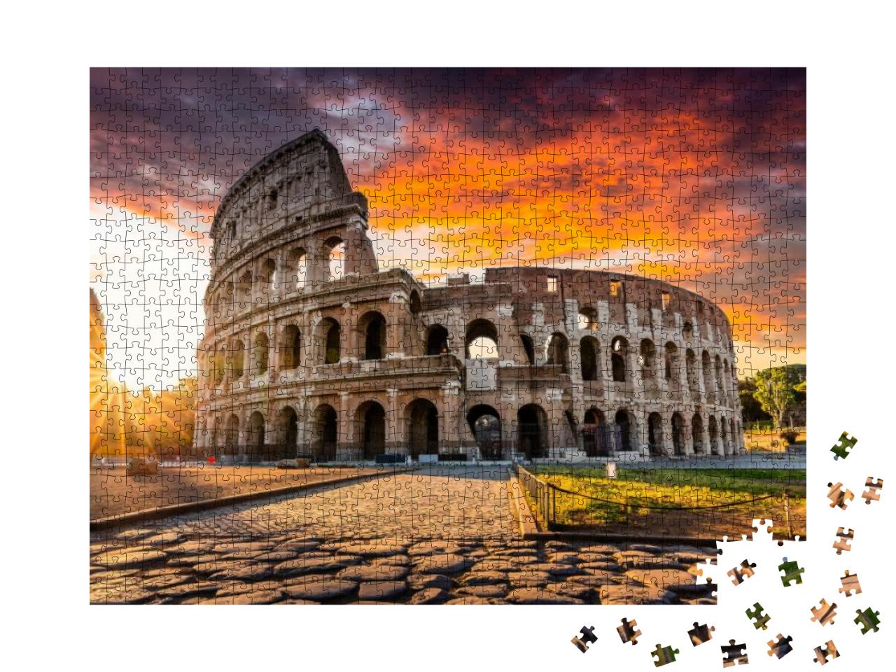 Rome, Italy. the Colosseum or Coliseum At Sunrise... Jigsaw Puzzle with 1000 pieces