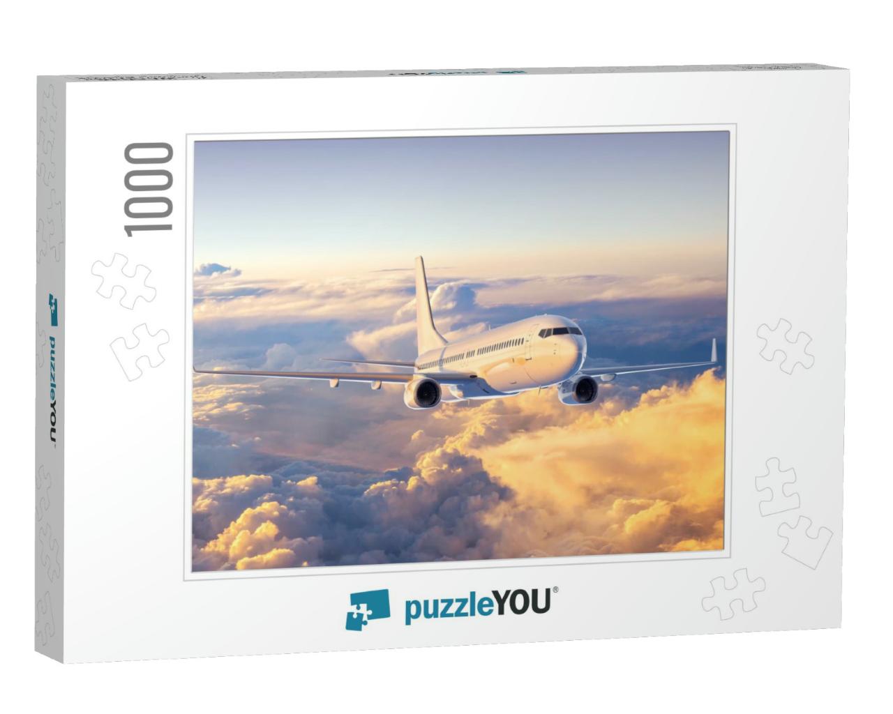 Airplane in the Sky, 3D Rendering... Jigsaw Puzzle with 1000 pieces