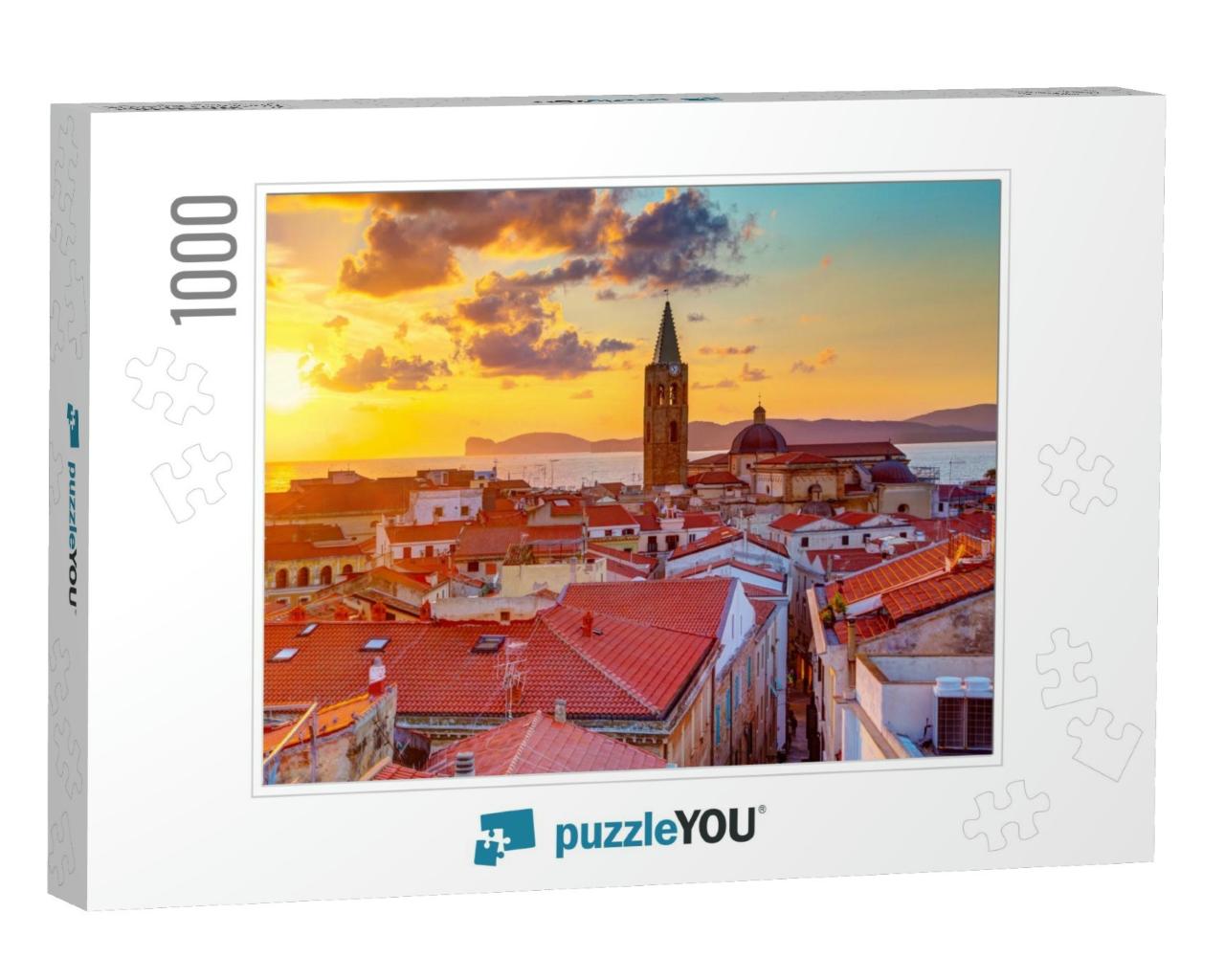 A Sunset Over Alghero City, Sardinia... Jigsaw Puzzle with 1000 pieces