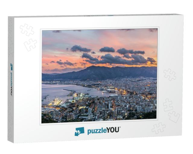 Aerial View of Palermo At Sunset, Italy... Jigsaw Puzzle