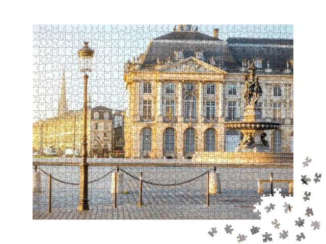 View on the Famous La Bourse Square with Fountain During... Jigsaw Puzzle with 1000 pieces