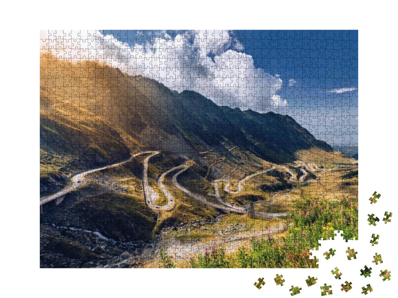 Transfagarasan Pass in Summer. Crossing Carpathian Mounta... Jigsaw Puzzle with 1000 pieces