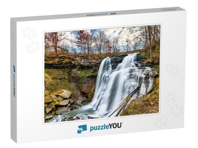 Breandywine Falls At Cuyahoga Valley National Park in Ohi... Jigsaw Puzzle