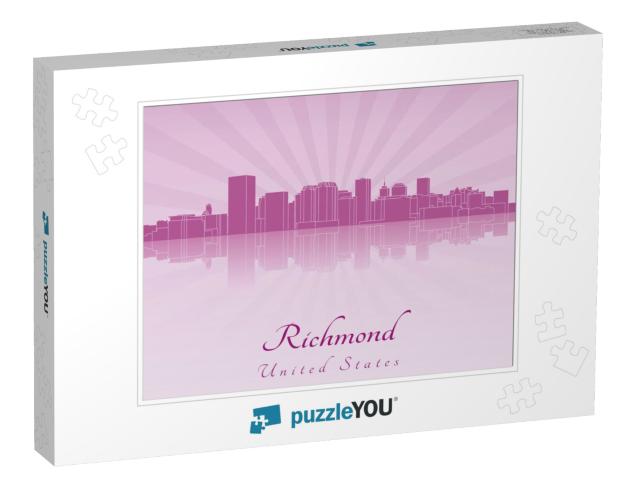 Richmond Skyline in Purple Radiant Orchid... Jigsaw Puzzle