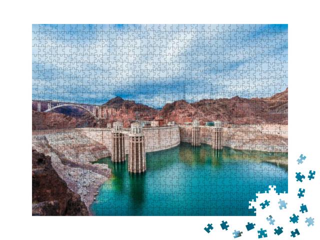 View of the Hoover Dam in Nevada, Usa... Jigsaw Puzzle with 1000 pieces