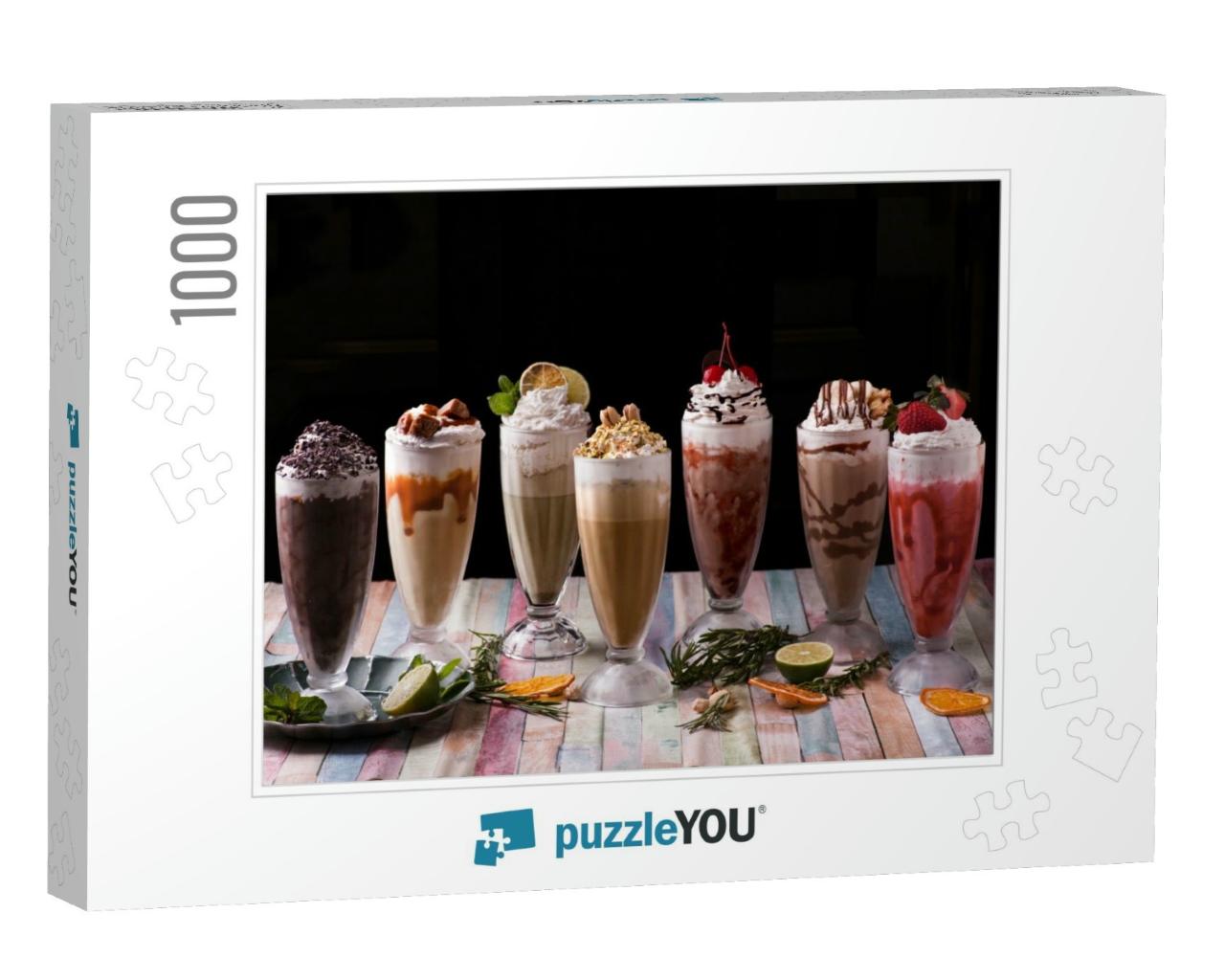 Different Milkshakes Assorted Summer Cold Milkshakes... Jigsaw Puzzle with 1000 pieces