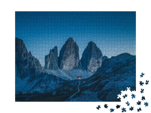Beautiful View of Famous Tre Cime Di Lavaredo Mountains i... Jigsaw Puzzle with 1000 pieces