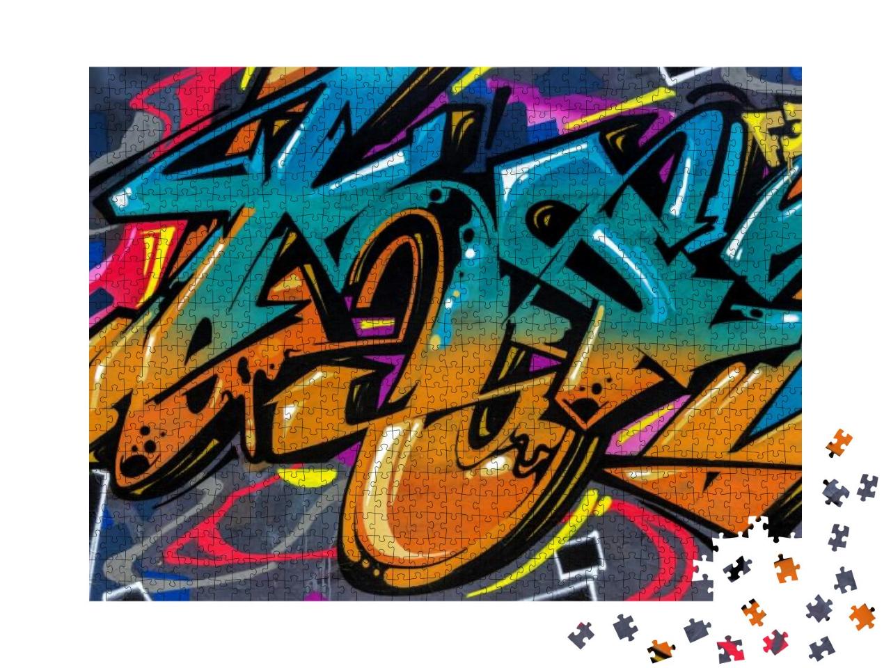 Beautiful Street Art of Graffiti. Abstract Color Creative... Jigsaw Puzzle with 1000 pieces