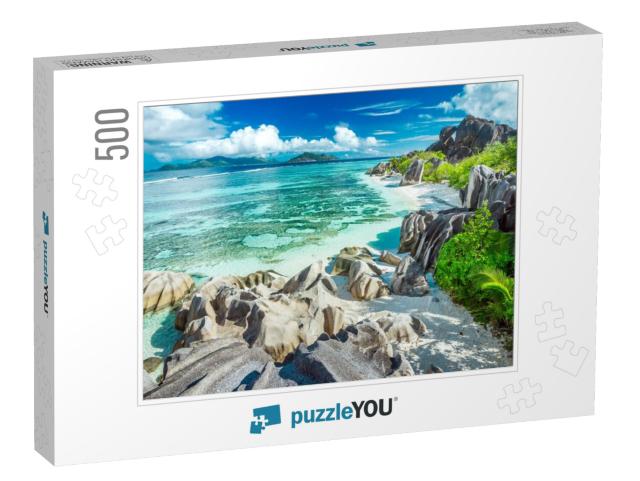 The Most Beautiful Beach of Seychelles - Anse Source Darg... Jigsaw Puzzle with 500 pieces