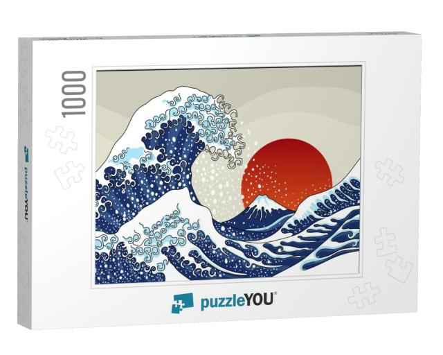 An Ancient Great Japanese Wave Illustration... Jigsaw Puzzle with 1000 pieces