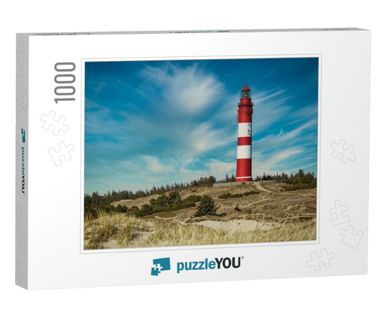 The Amrum Lighthouse in Amrum Dunes Nature Preserve in Ge... Jigsaw Puzzle with 1000 pieces