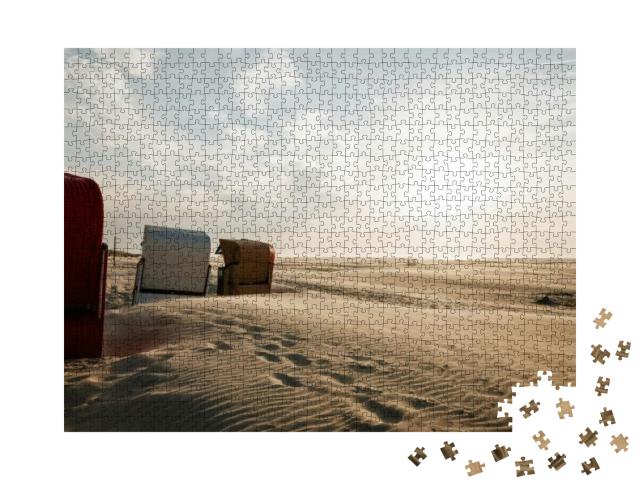 Beach in Evening Light on the Beach of the North Sea Isla... Jigsaw Puzzle with 1000 pieces
