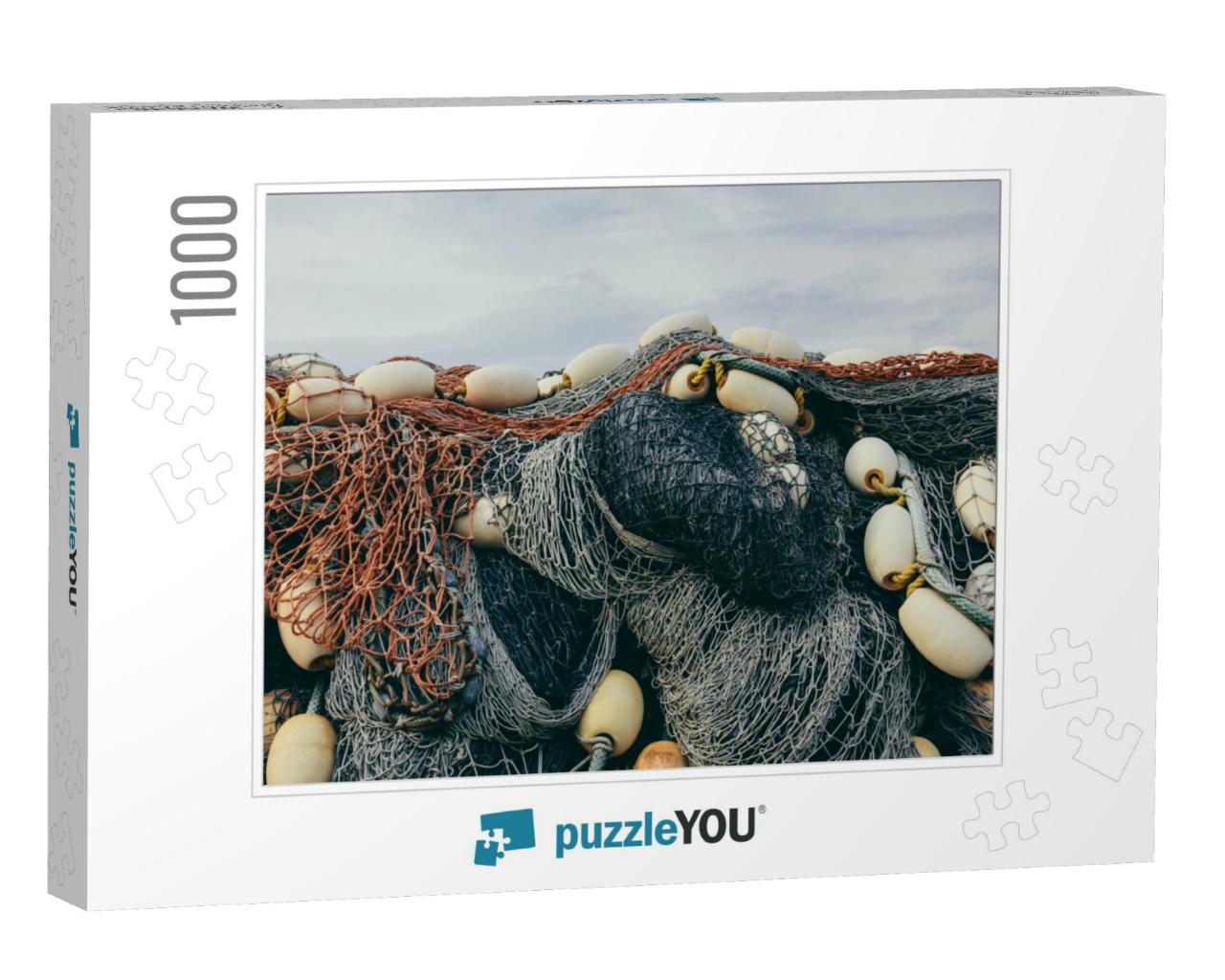 Pile Commercial Fish Nets & Gill Nets, Fishermen's Termin... Jigsaw Puzzle with 1000 pieces