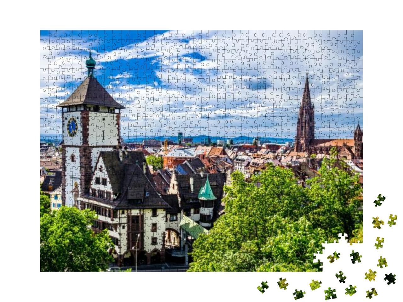 Historic Buildings At the Famous Old Town of Freiburg Im... Jigsaw Puzzle with 1000 pieces
