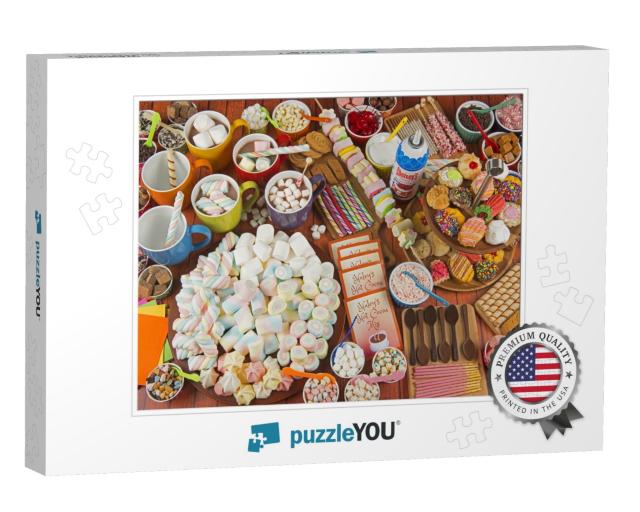 Hot Chocolate Buffet with Marshmallows, Cookies & More Toppings Jigsaw Puzzle