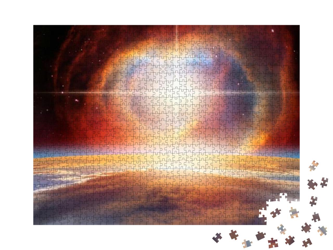 Supernova Explosion in the Center of Galaxy Elements of T... Jigsaw Puzzle with 1000 pieces