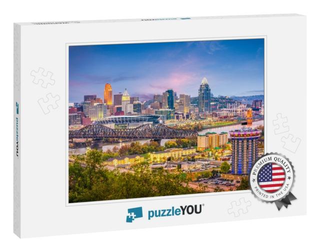 Cincinnati, Ohio, USA Skyline At Dusk... Jigsaw Puzzle