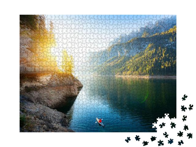 Scenic View of Beautiful Autumn Scenery At Famous Alpine... Jigsaw Puzzle with 1000 pieces