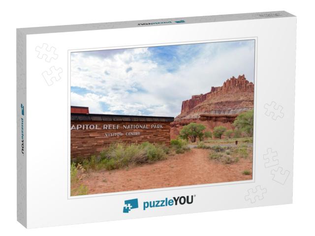 Sign of the Capitol Reef National Park Visitor Center At... Jigsaw Puzzle