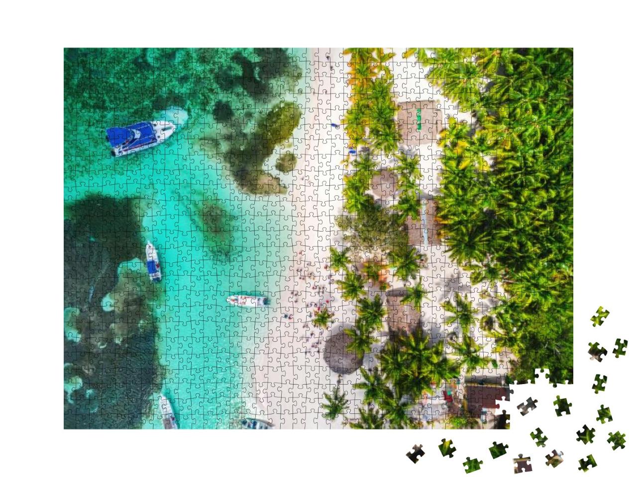 Aerial View of Tropical Beach. Saona Island, Dominican Re... Jigsaw Puzzle with 1000 pieces