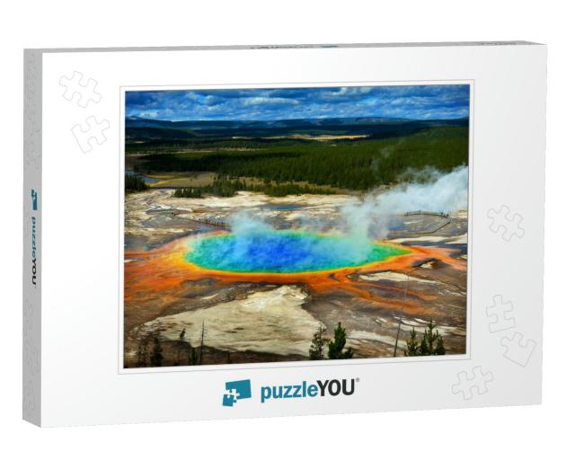 Grand Prismatic Pool At Yellowstone National Park Colors... Jigsaw Puzzle
