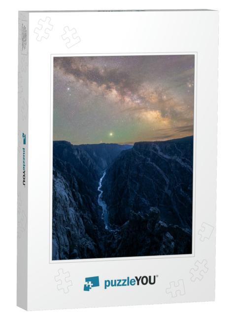 Milky Way Exposure Over Black Canyon of the Gunnison Nati... Jigsaw Puzzle